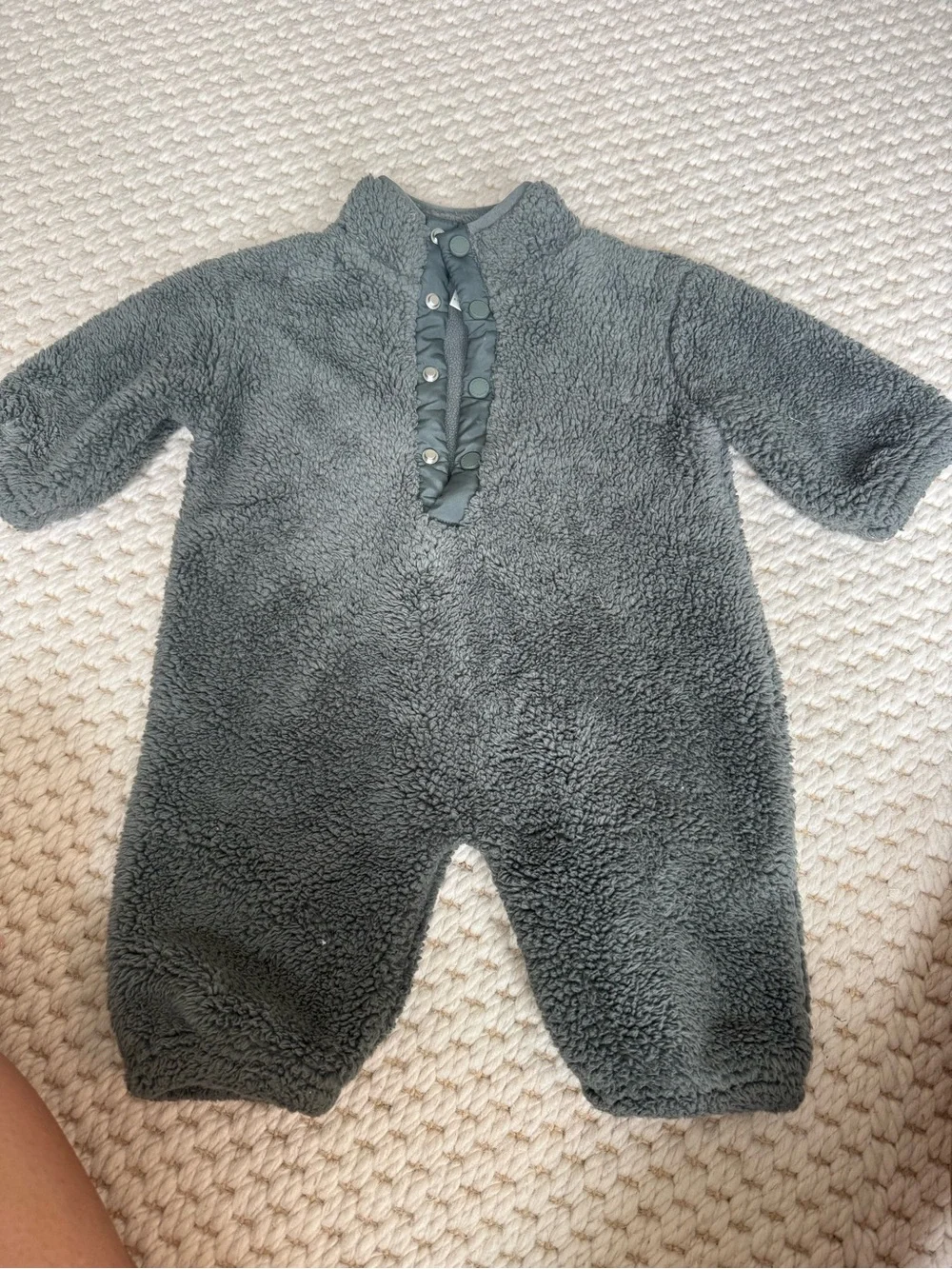 Rylee + Cru Plush Slate Green Baby One-Piece Footie